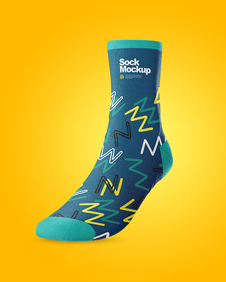 Sock Mockup - Half Side View