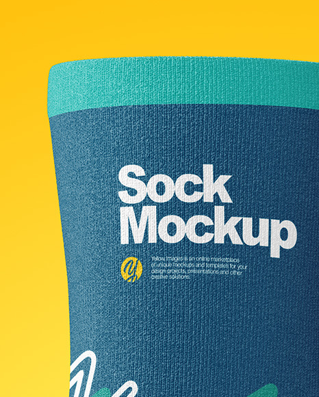 Sock Mockup - Half Side View