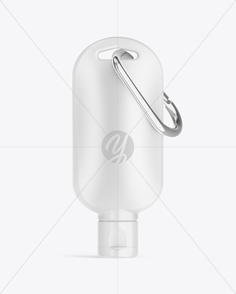 Matte Sanitizer Bottle with Carabine Mockup