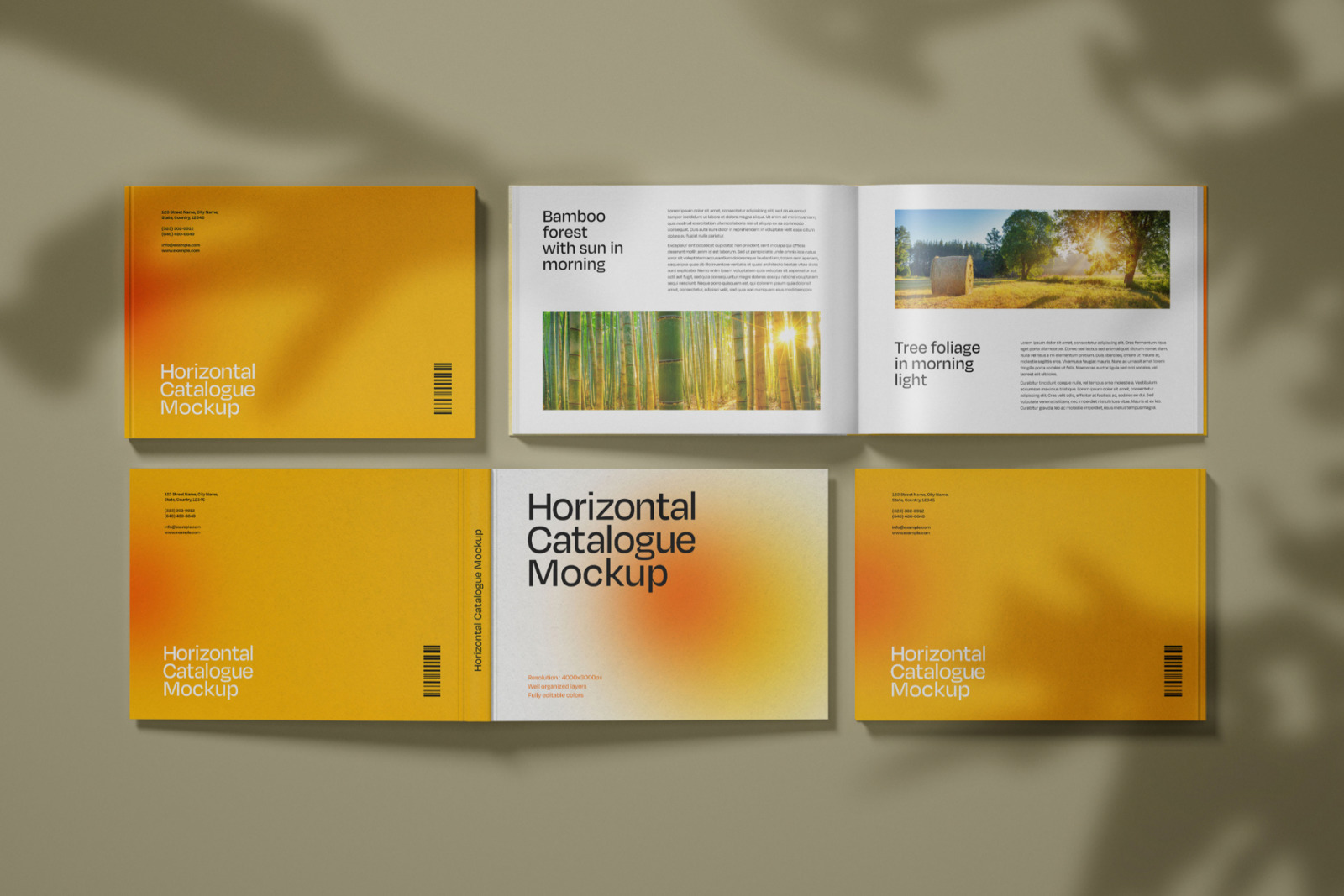 Horizontal Catalogue and Magazine Mockup Set