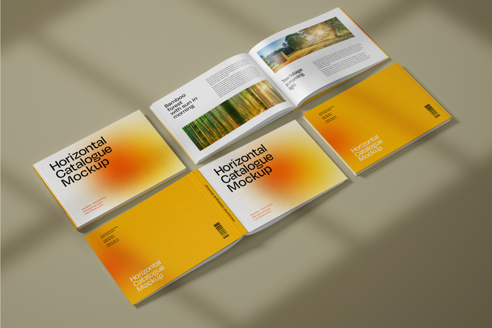 Horizontal Catalogue and Magazine Mockup Set