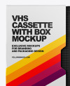 VHS Cassette with Box Mockup