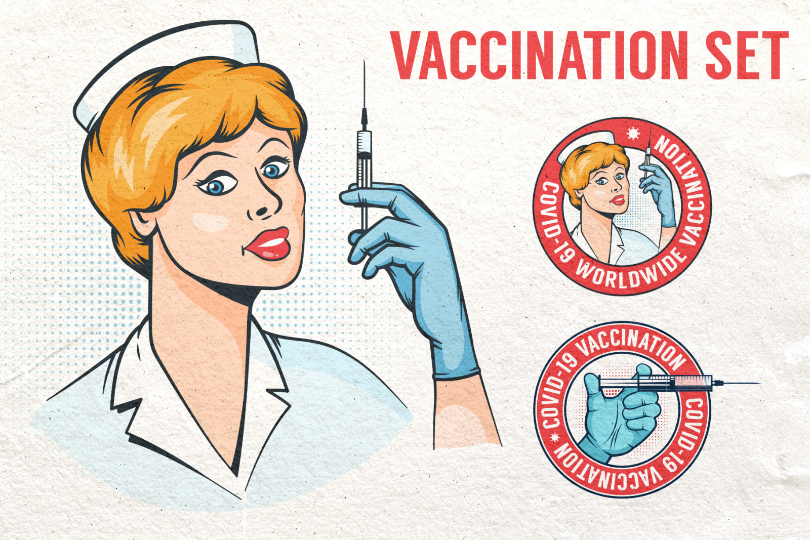 Vaccination Logos and illustrations