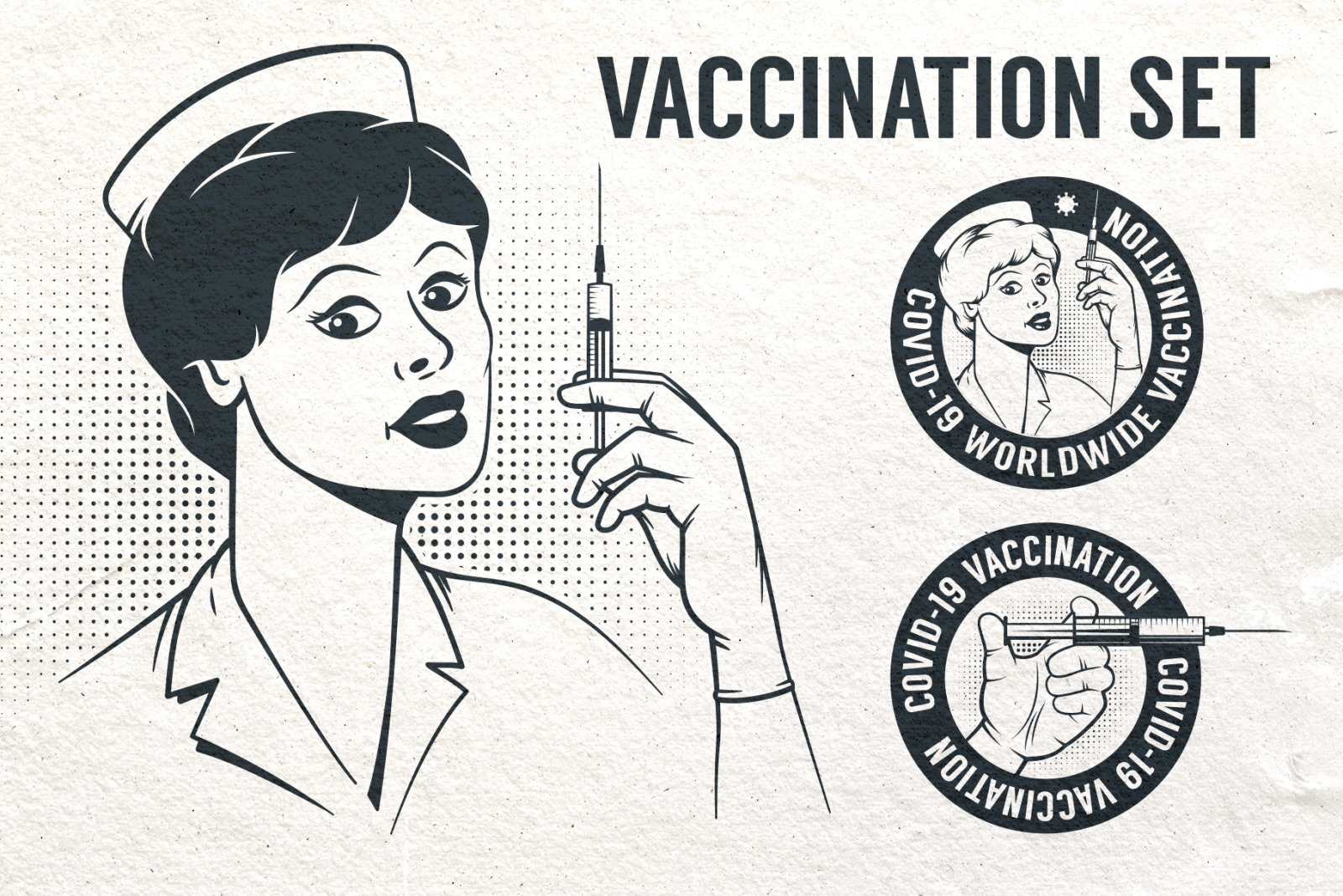 Vaccination Logos and illustrations