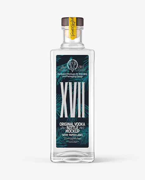 Square Vodka Bottle Mockup