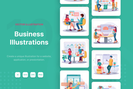 M94_Business Illustrations - Progress charts