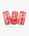 Three Metallic Cans W/ Glossy Finish Mockup