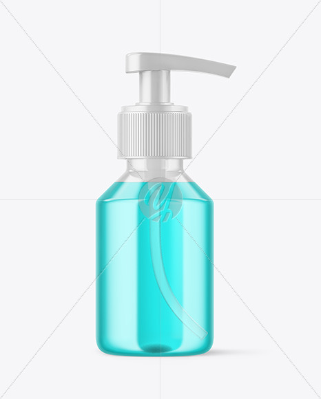 Clear Plastic Bottle with Pump Mockup