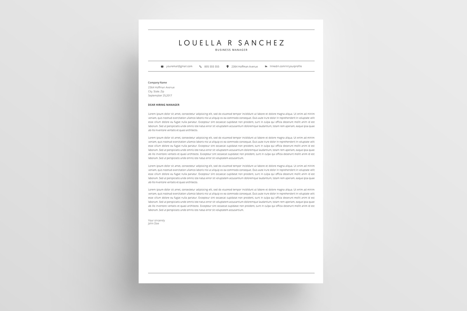 Resume Template and Cover Letter / 4 Pages / CV