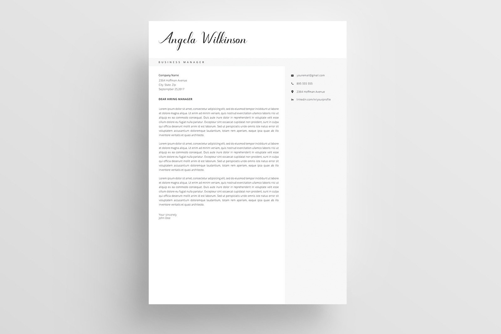 Resume Template and Cover Letter / 4 Pages / CV template