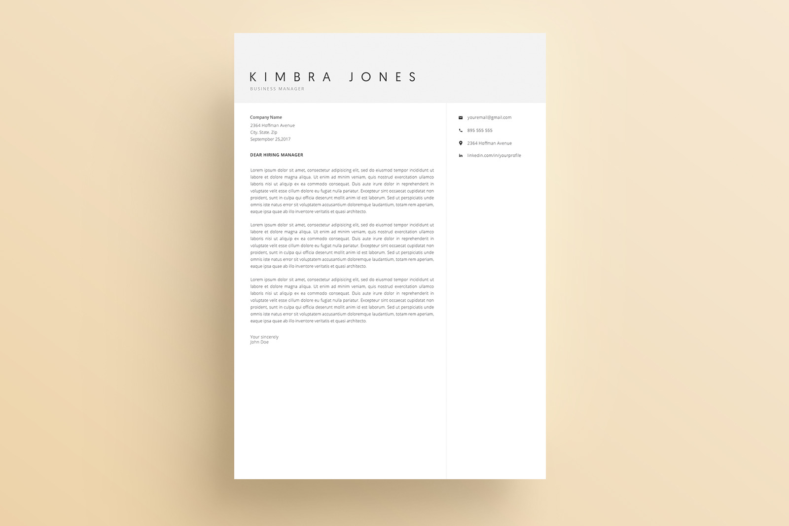 Resume Template and Cover Letter / 4 Pages Resume Template / Word Resume Template