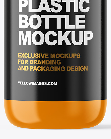 Glossy Plastic Bottle with Pump Mockup