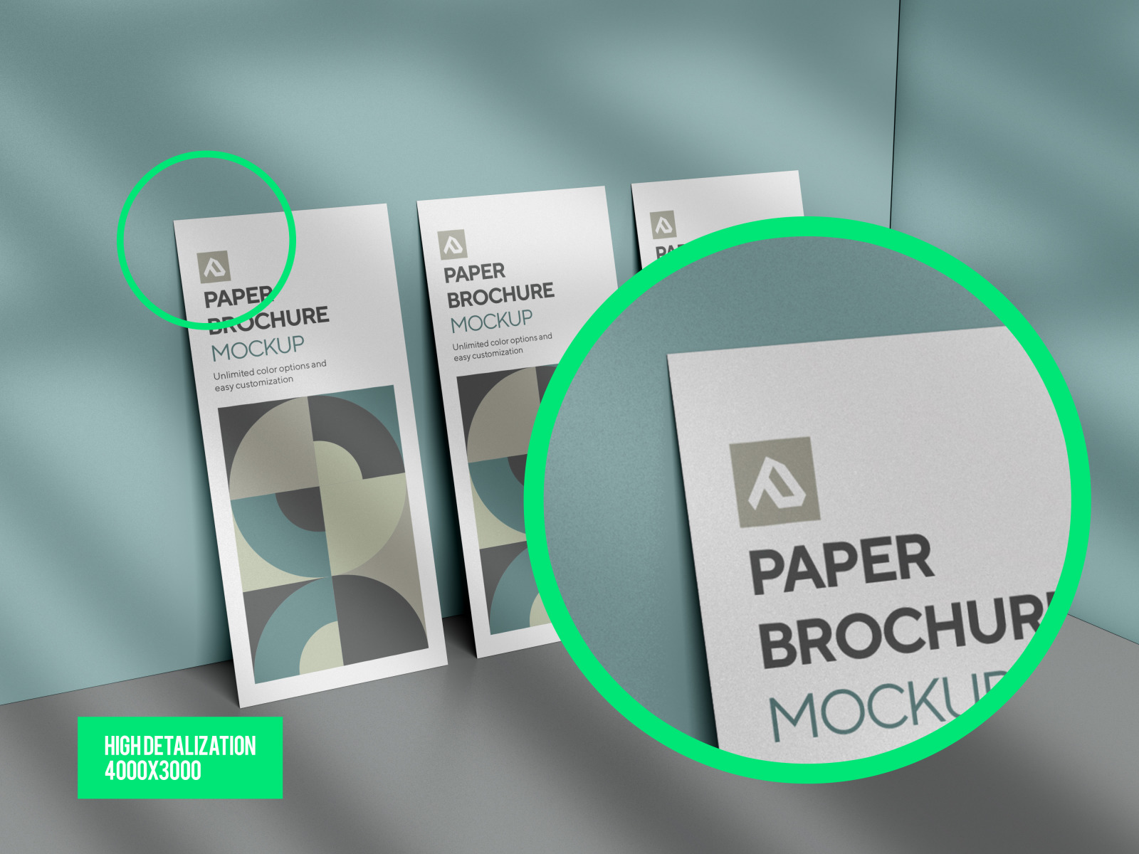 Corporate Trifold Brochure Mockup Set