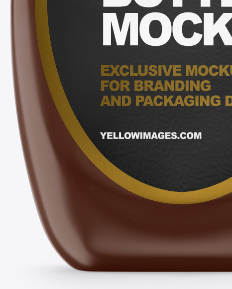 Glossy Plastic Syrup Bottle Mockup