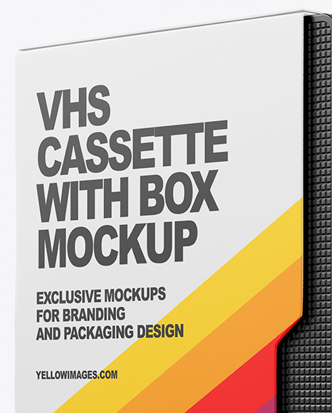 VHS Cassette with Box Mockup