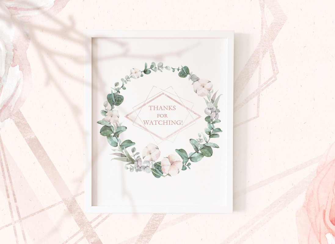 Watercolor romantic flower collection Watercolor romantic flower collection
