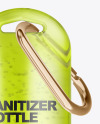 Clear Sanitizer Bottle with Carabine Mockup