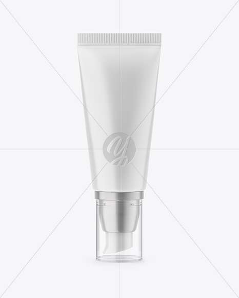 Matte Cosmetic Tube With Pump Mockup