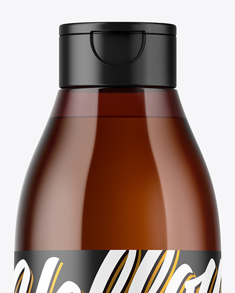 Amber Plastic Bottle Mockup