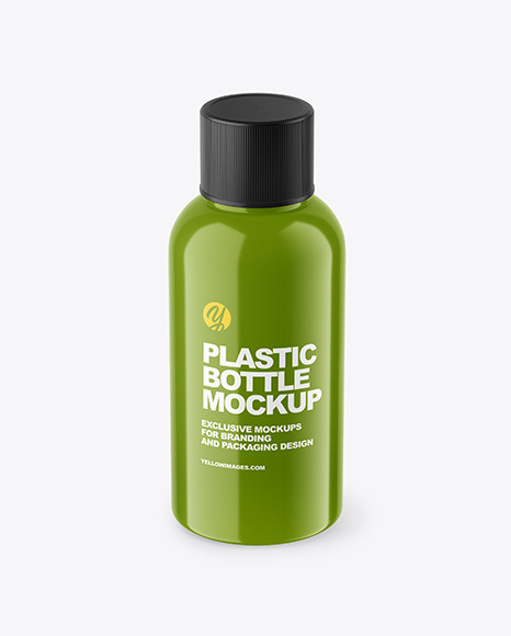 Glossy Plastic Bottle Mockup