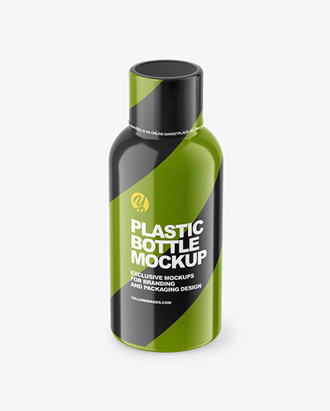 Glossy Plastic Bottle Mockup