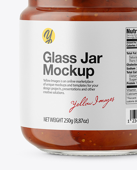 Fig Jam Glass Jar Mockup – Front View