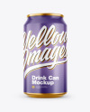 Metallic Drink Can w/ Glossy Finish Mockup