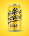 Metallic Drink Can w/ Glossy Finish Mockup