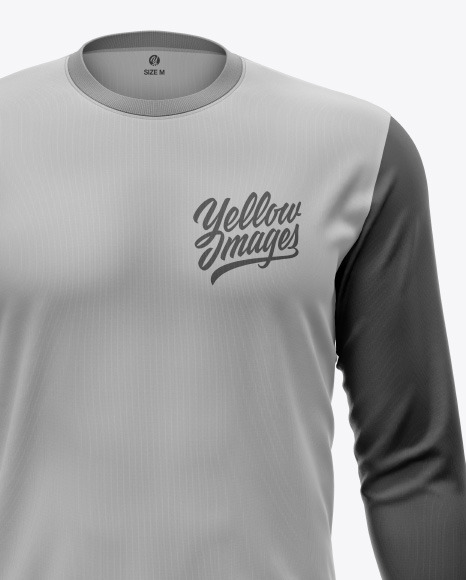 Men's Jersey With Long Sleeve Mockup Men's Jersey With Long Sleeve Mockup
