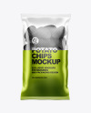 Bag With Corrugated Black Potato Chips Mockup