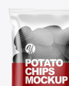 Bag With Corrugated Black Potato Chips Mockup