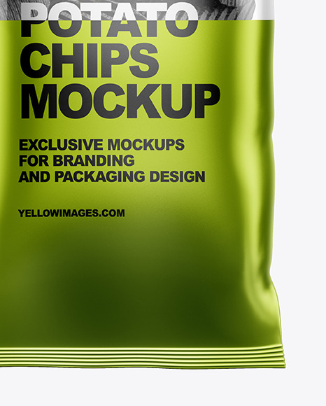 Bag With Corrugated Black Potato Chips Mockup