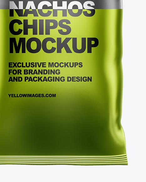 Frosted Bag With Black Nachos Mockup