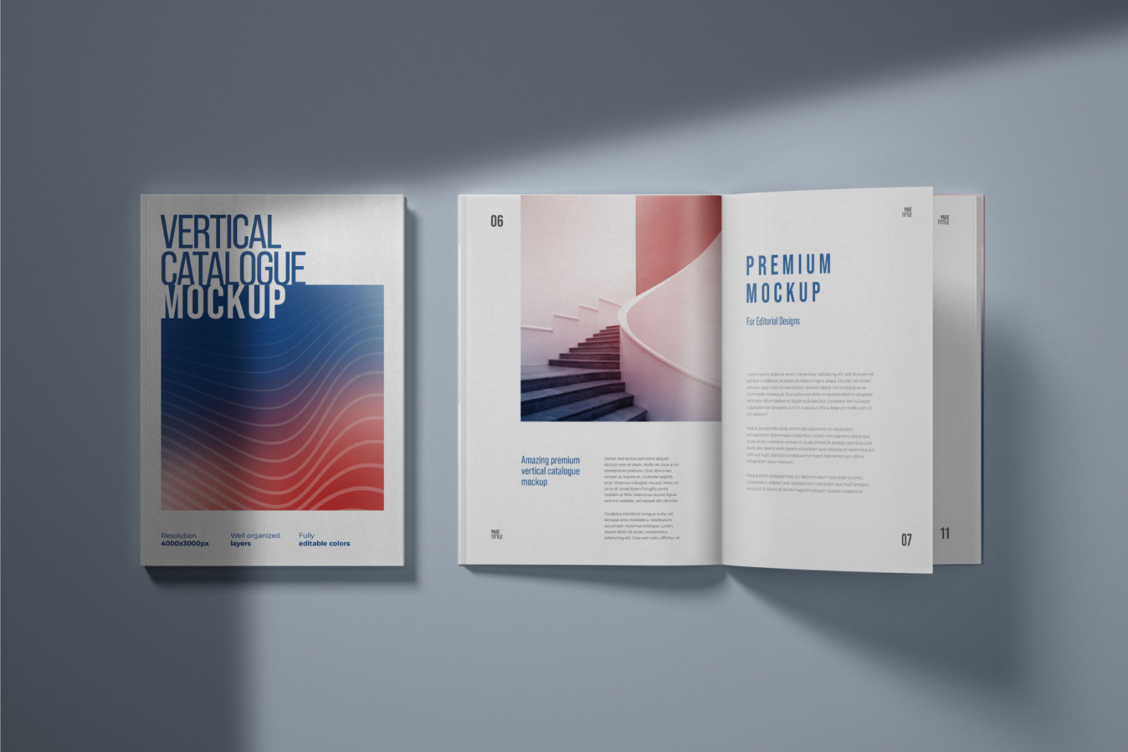 Vertical Catalogue, Magazine Mockup Set