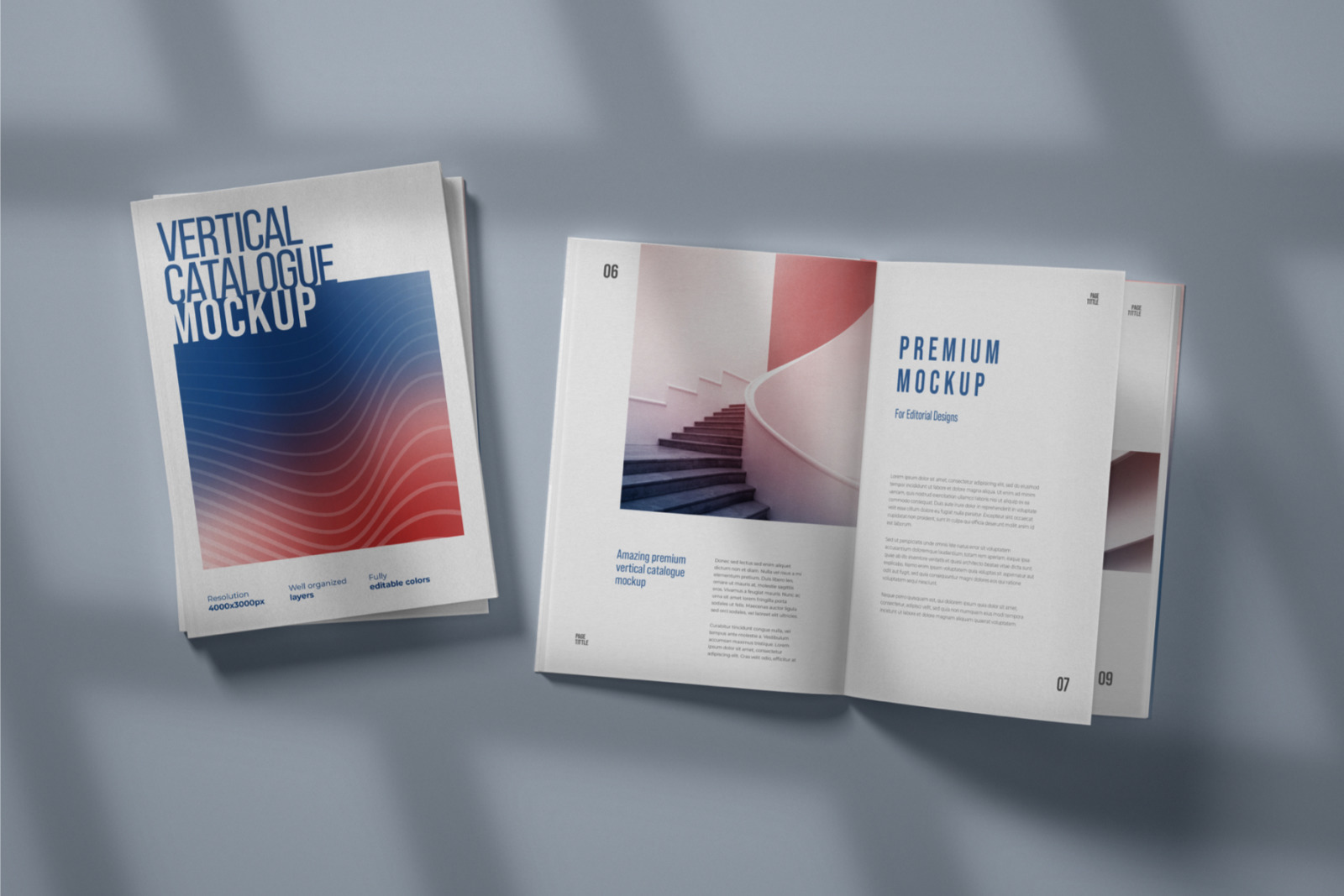 Vertical Catalogue, Magazine Mockup Set