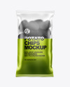 Matte Bag With Corrugated Black Potato Chips Mockup