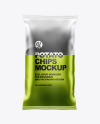 Frosted Bag With Corrugated Black Potato Chips Mockup