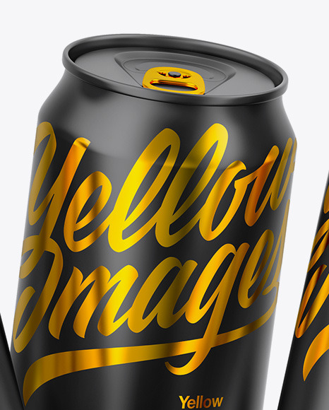 Three Matte Cans Mockup