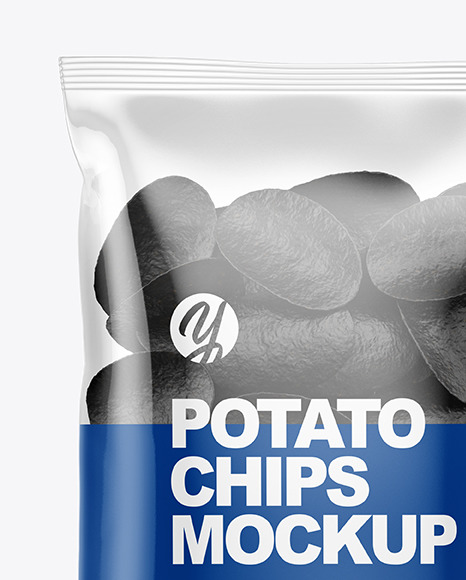 Bag With Black Potato Chips Mockup