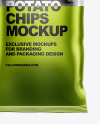 Bag With Black Potato Chips Mockup