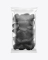 Matte Bag With Black Potato Chips Mockup