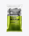 Matte Bag With Black Potato Chips Mockup