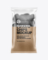 Matte Bag With Black Potato Chips Mockup