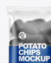 Matte Bag With Black Potato Chips Mockup