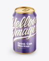 Metallic Drink Can w/ Glossy Finish Mockup