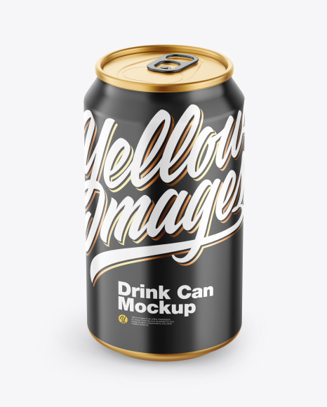 Metallic Drink Can w/ Glossy Finish Mockup