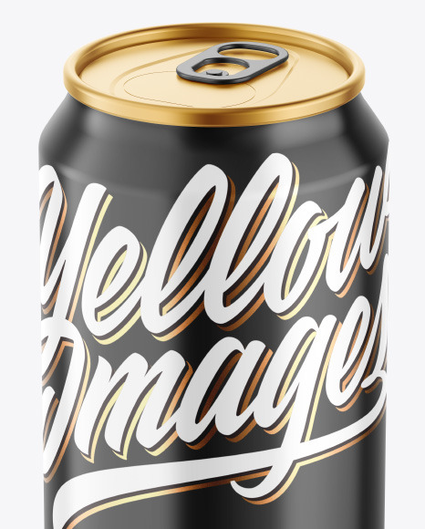 Metallic Drink Can w/ Glossy Finish Mockup