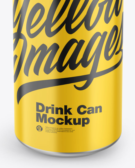 Metallic Drink Can w/ Glossy Finish Mockup