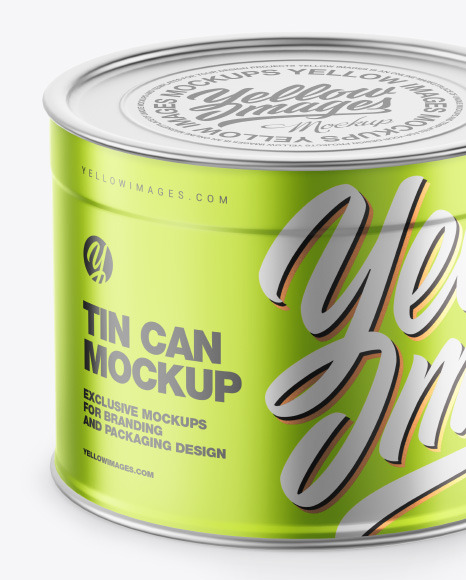 Matte Metallic Tin Can Mockup