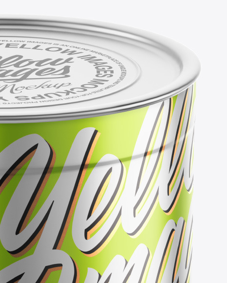 Matte Metallic Tin Can Mockup